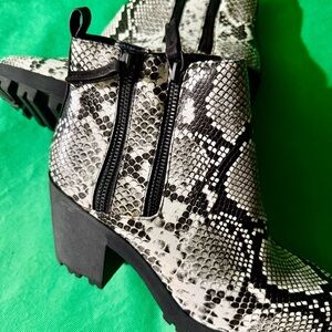 Stylish Black and White Ankle Boots